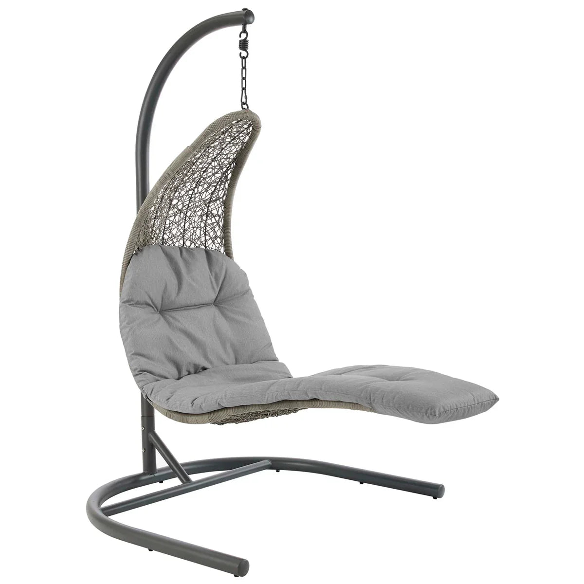 Landscape Hanging Chaise Lounge Outdoor Swing Chair in Light Gray Gray