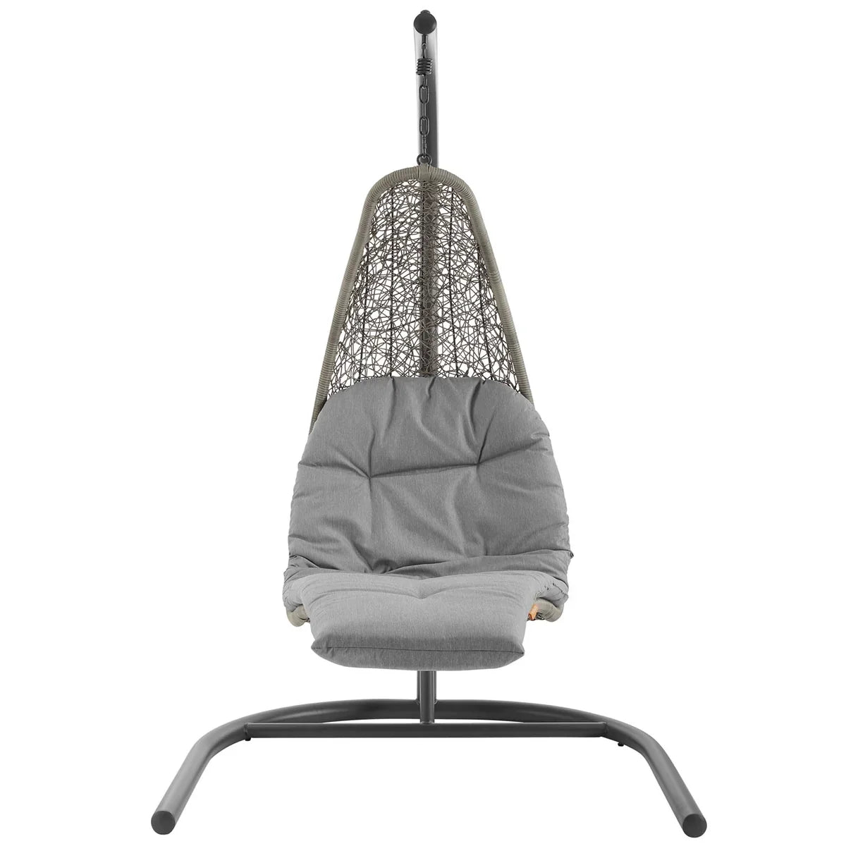 Landscape Hanging Chaise Lounge Outdoor Swing Chair in Light Gray Gray